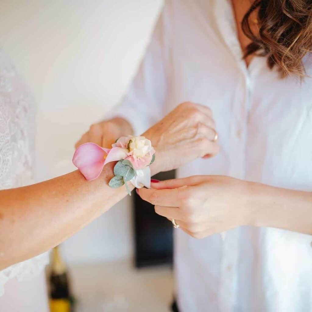 flowers on wrist